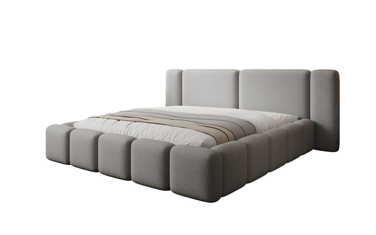 Luxusbetten24 Bianca Designer Polsterbett Teddy Bouclé 120x200 Beige