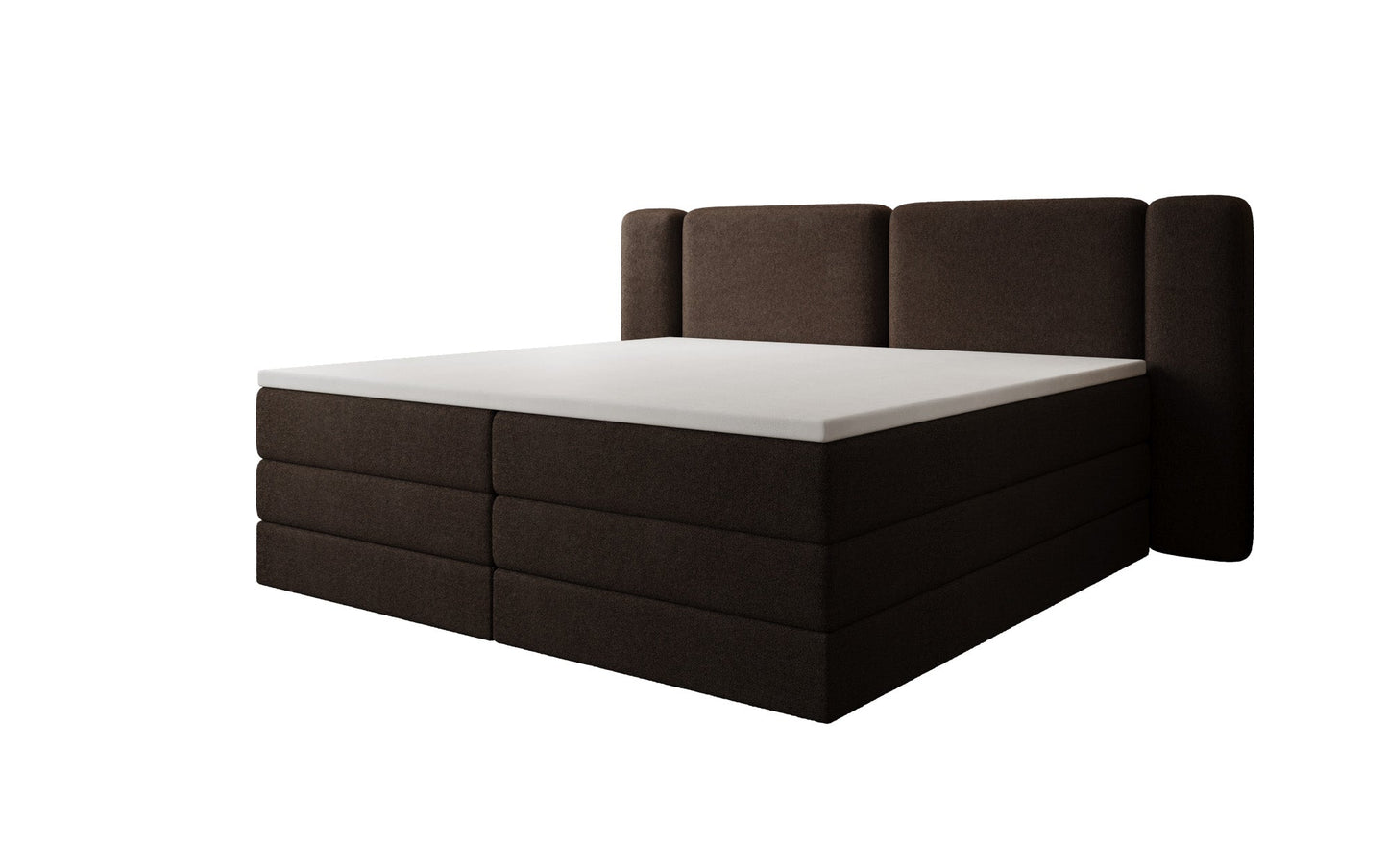 Luxusbetten24 Leni Boxspringbett mit hochklappbarem Stauraum in Teddy Bouclé