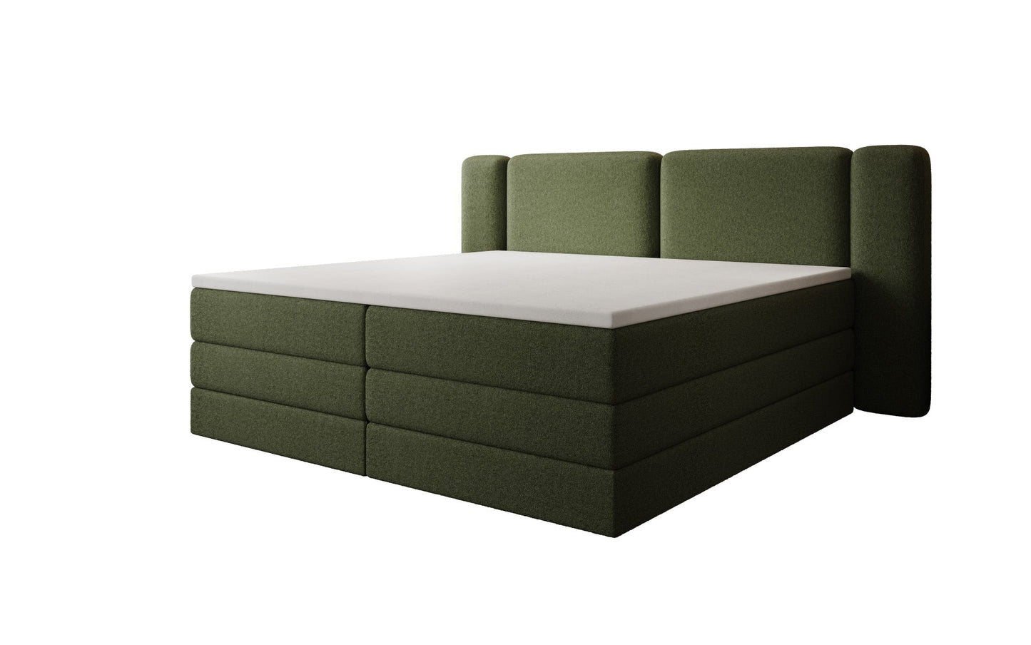 Luxusbetten24 Leni Boxspringbett mit hochklappbarem Stauraum in Teddy Bouclé