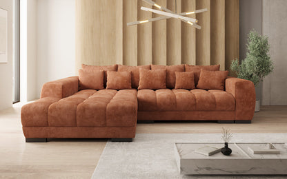 Luxusbetten24 Balu Designer Sofa mit Schlaffunktion und Stauraum in Cord