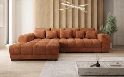Luxusbetten24 Balu Designer Sofa mit Schlaffunktion und Stauraum in Cord