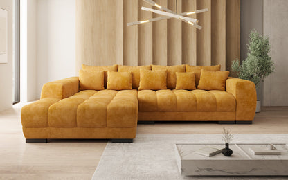Luxusbetten24 Balu Designer Sofa mit Schlaffunktion und Stauraum in Cord