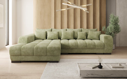 Luxusbetten24 Balu Designer Sofa mit Schlaffunktion und Stauraum in Cord