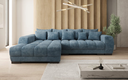 Luxusbetten24 Balu Designer Sofa mit Schlaffunktion und Stauraum in Cord
