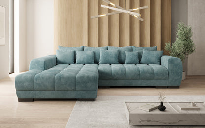 Luxusbetten24 Balu Designer Sofa mit Schlaffunktion und Stauraum in Cord