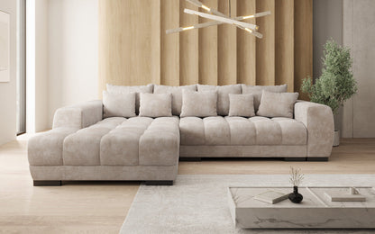 Luxusbetten24 Balu Designer Sofa mit Schlaffunktion und Stauraum in Cord