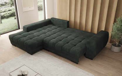 Luxusbetten24 Balu Designer Sofa mit Schlaffunktion und Stauraum in Cord