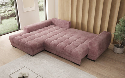 Luxusbetten24 Balu Designer Sofa mit Schlaffunktion und Stauraum in Cord