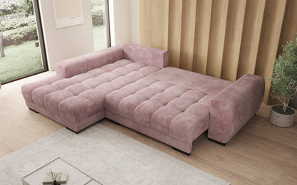 Luxusbetten24 Balu Designer Sofa mit Schlaffunktion und Stauraum in Cord