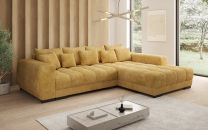 Luxusbetten24 Balu Designer Sofa mit Schlaffunktion und Stauraum in Cord