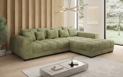 Luxusbetten24 Balu Designer Sofa mit Schlaffunktion und Stauraum in Cord