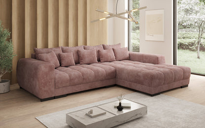 Luxusbetten24 Balu Designer Sofa mit Schlaffunktion und Stauraum in Cord