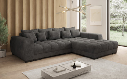 Luxusbetten24 Balu Designer Sofa mit Schlaffunktion und Stauraum in Cord
