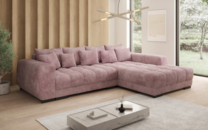 Luxusbetten24 Balu Designer Sofa mit Schlaffunktion und Stauraum in Cord