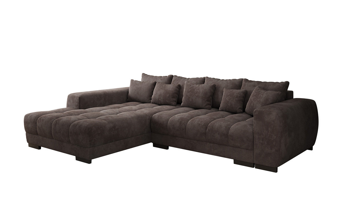 Luxusbetten24 Balu Designer Sofa mit Schlaffunktion und Stauraum in Cord