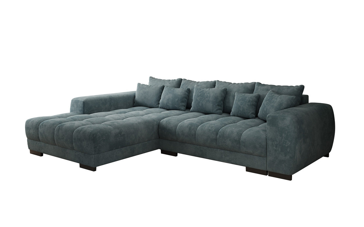 Luxusbetten24 Balu Designer Sofa mit Schlaffunktion und Stauraum in Cord