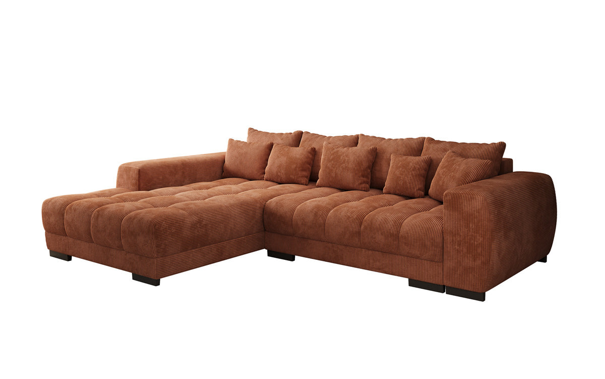 Luxusbetten24 Balu Designer Sofa mit Schlaffunktion und Stauraum in Cord