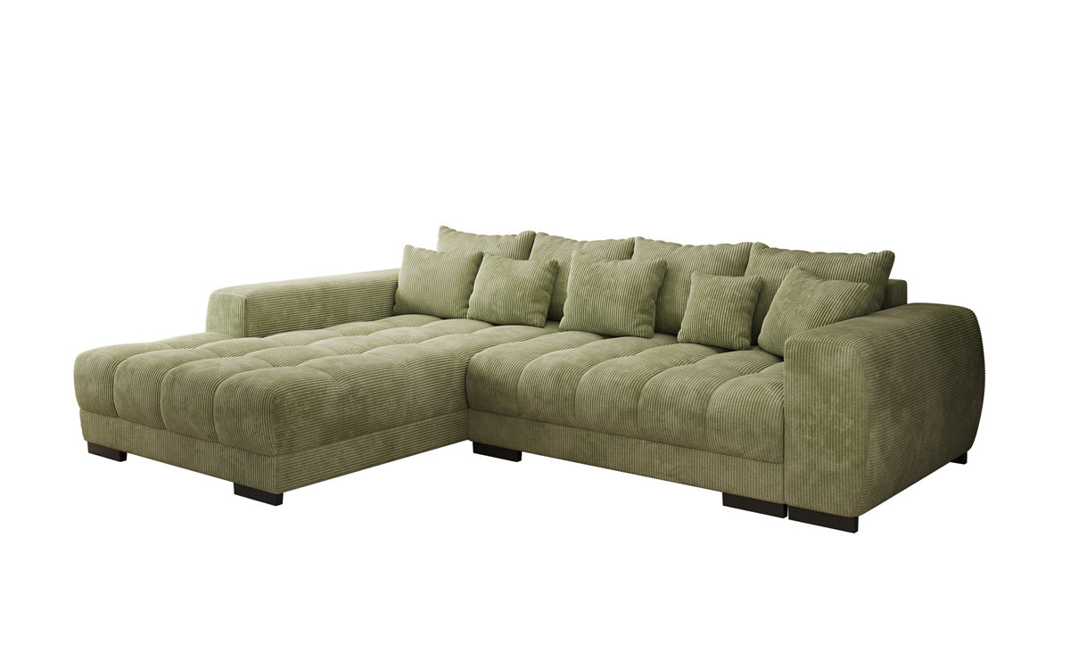 Luxusbetten24 Balu Designer Sofa mit Schlaffunktion und Stauraum in Cord