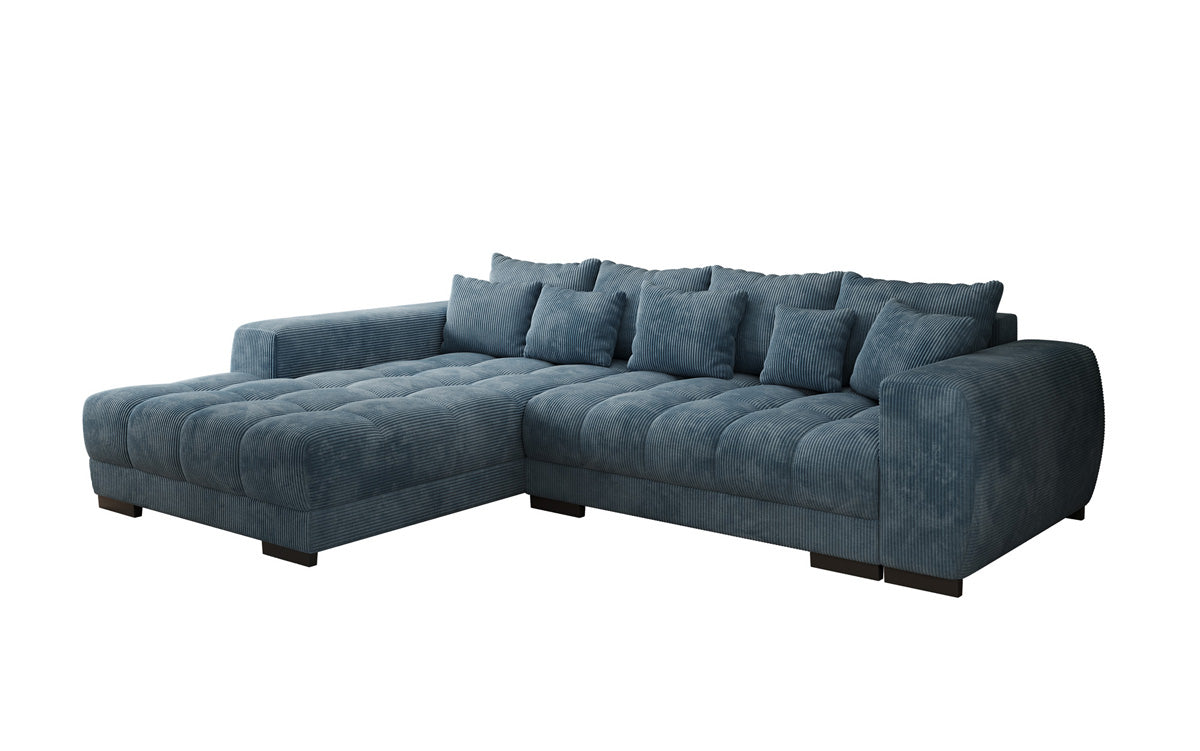 Luxusbetten24 Balu Designer Sofa mit Schlaffunktion und Stauraum in Cord