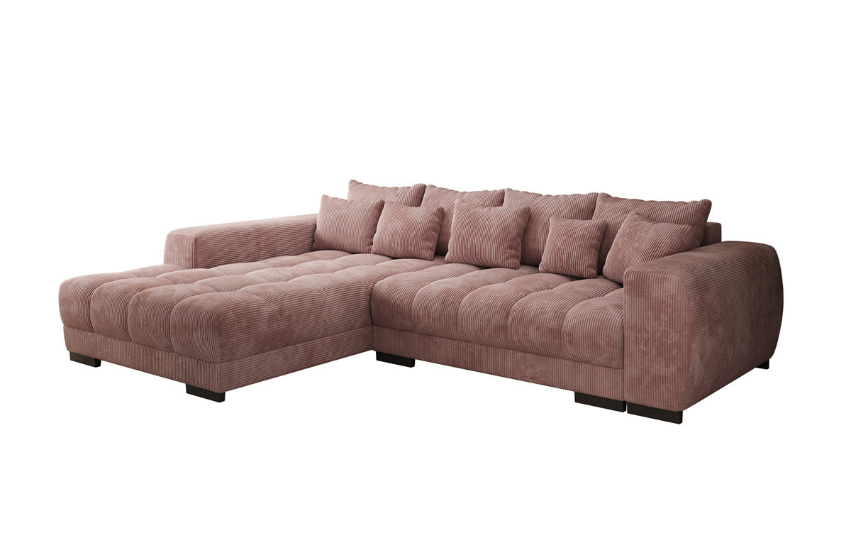 Luxusbetten24 Balu Designer Sofa mit Schlaffunktion und Stauraum in Cord