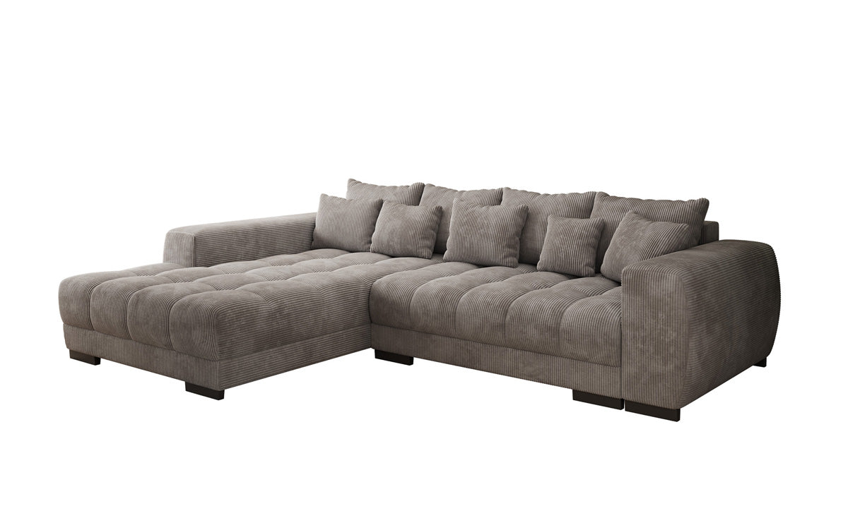 Luxusbetten24 Balu Designer Sofa mit Schlaffunktion und Stauraum in Cord