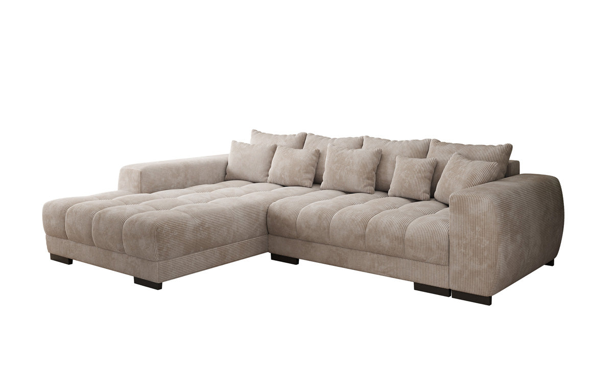 Luxusbetten24 Balu Designer Sofa mit Schlaffunktion und Stauraum in Cord
