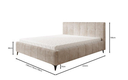 Luxusbetten24 Nelly Polsterbett in Cord mit Stauraum 180x200, Grau