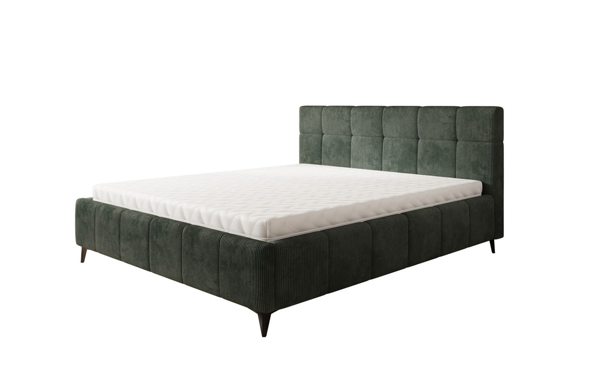 Luxusbetten24 Nelly Polsterbett in Cord mit Stauraum 180x200, Grau