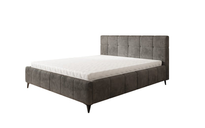 Luxusbetten24 Nelly Polsterbett in Cord mit Stauraum 180x200, Grau