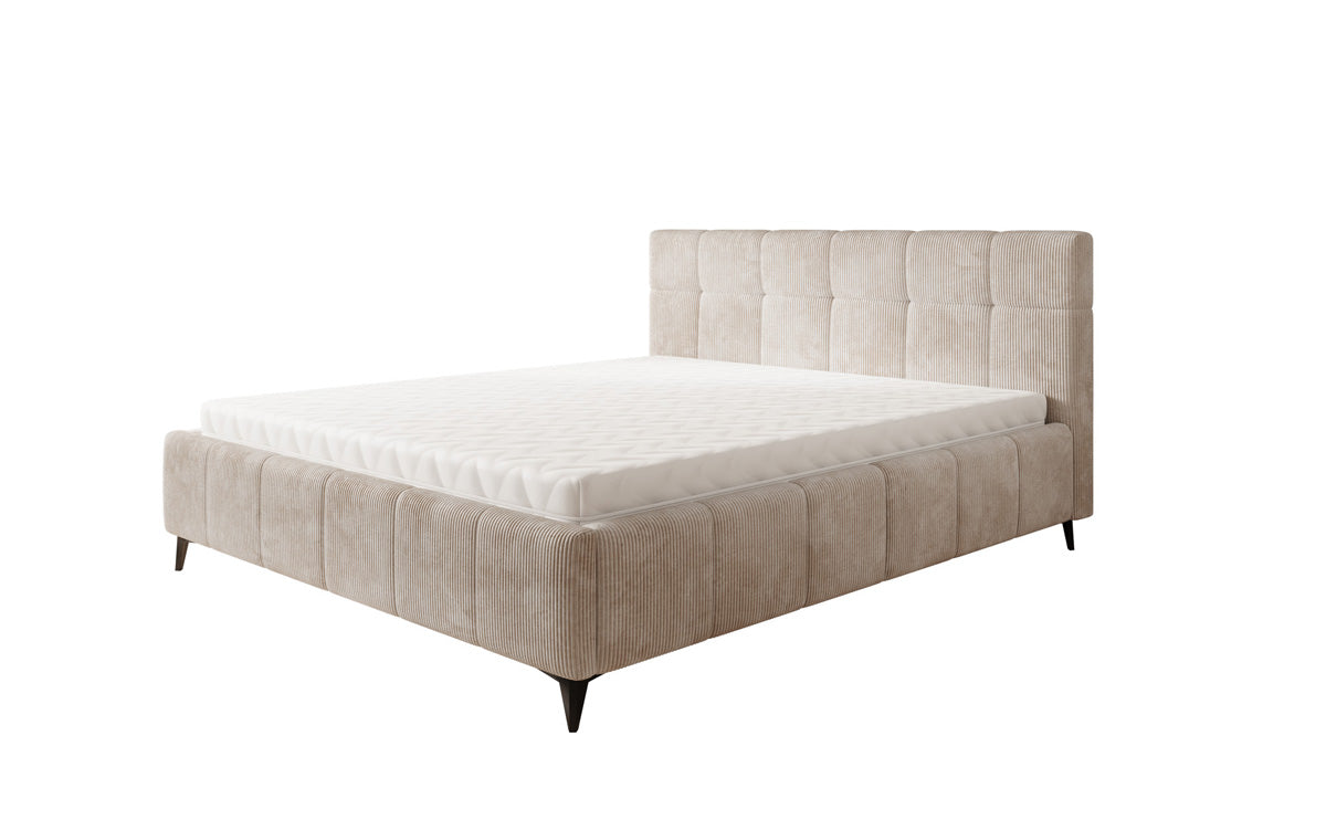 Luxusbetten24 Nelly Polsterbett in Cord mit Stauraum 180x200, Grau