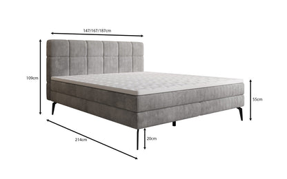 Luxusbetten24 Vera Boxspringbett Cord Design mit hohen Füßen
