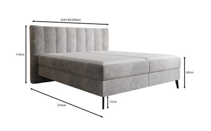 Luxusbetten24 Ines Boxspringbett Cord mit Stauraum 140‑200 cm Größe