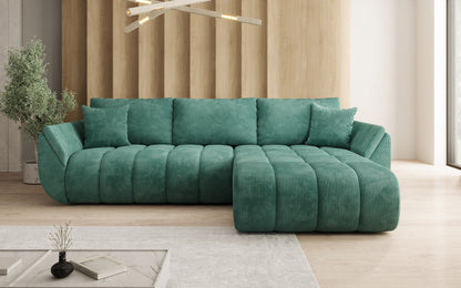 Designer Sofa Lenoa L mit Schlaffunktion und Stauraum in Cord