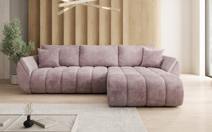 Designer Sofa Lenoa L mit Schlaffunktion und Stauraum in Cord