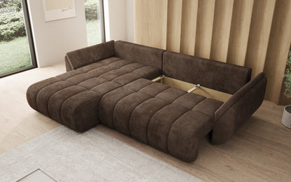 Designer Sofa Lenoa L mit Schlaffunktion und Stauraum in Cord