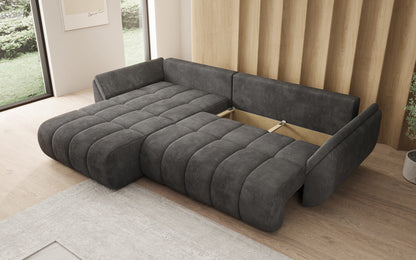 Designer Sofa Lenoa L mit Schlaffunktion und Stauraum in Cord