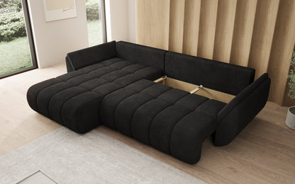Designer Sofa Lenoa L mit Schlaffunktion und Stauraum in Cord