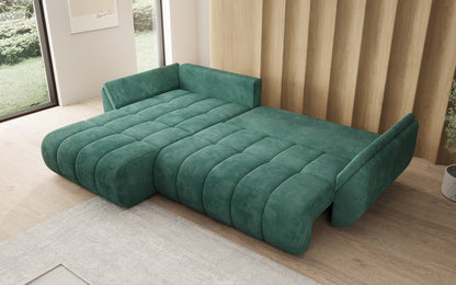 Designer Sofa Lenoa L mit Schlaffunktion und Stauraum in Cord