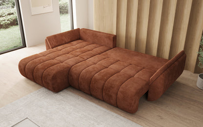 Designer Sofa Lenoa L mit Schlaffunktion und Stauraum in Cord