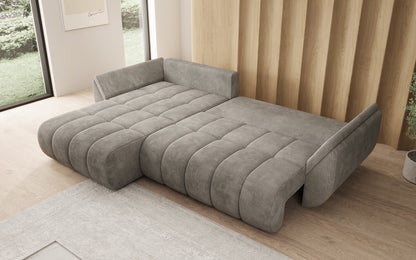 Designer Sofa Lenoa L mit Schlaffunktion und Stauraum in Cord