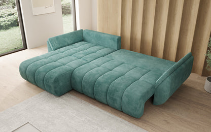 Designer Sofa Lenoa L mit Schlaffunktion und Stauraum in Cord