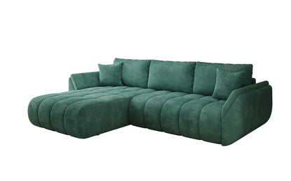Designer Sofa Lenoa L mit Schlaffunktion und Stauraum in Cord