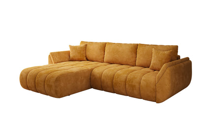 Designer Sofa Lenoa L mit Schlaffunktion und Stauraum in Cord