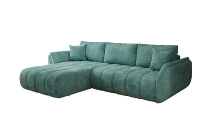Designer Sofa Lenoa L mit Schlaffunktion und Stauraum in Cord