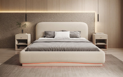 Luxusbetten24 Polsterbett Magic Design mit RGB‑Beleuchtung und Stauraum