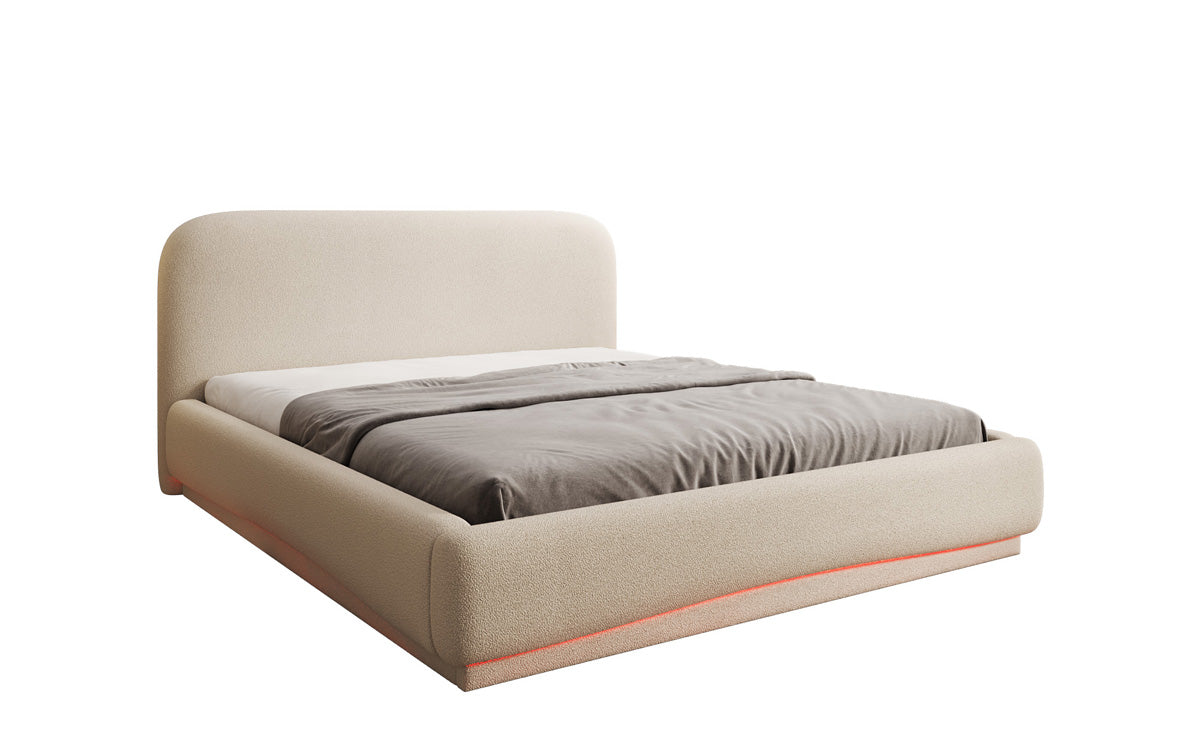 Luxusbetten24 Polsterbett Magic Design mit RGB‑Beleuchtung und Stauraum