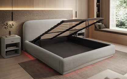 Luxusbetten24 Polsterbett Magic Design mit RGB‑Beleuchtung und Stauraum
