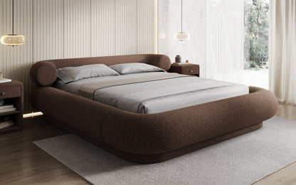 Designer Polsterbett Mochi in Teddy Bouclé mit Stauraum