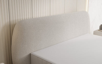 Designer Polsterbett Nella in Teddy Bouclé mit Stauraum