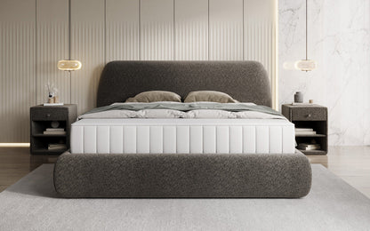 Designer Polsterbett Nella in Strukturstoff mit Stauraum